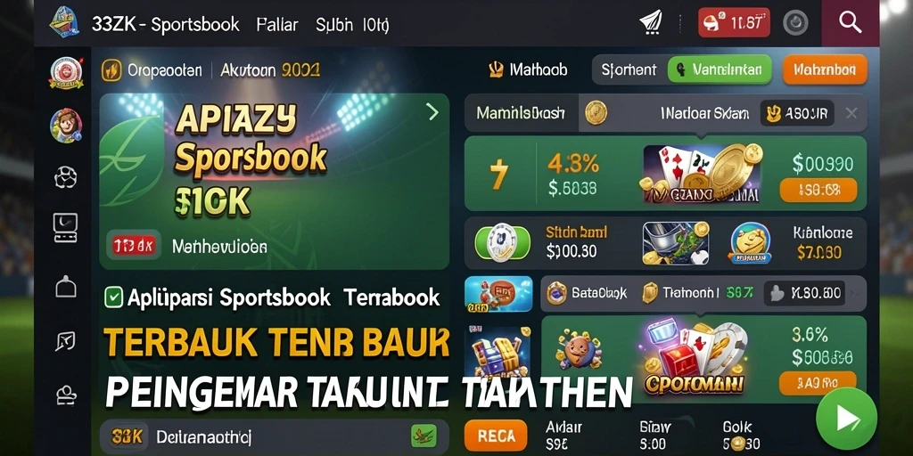 Tampilan antarmuka aplikasi 33ZK saat melakukan taruhan olahraga.