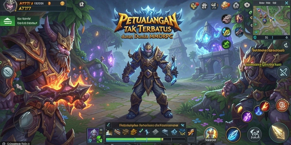 Screenshot A7777 menampilkan aksi seru dalam dunia MMORPG.