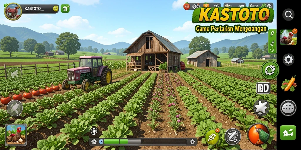 Tampilan gameplay KASTOTO yang seru dan menarik saat bertani.