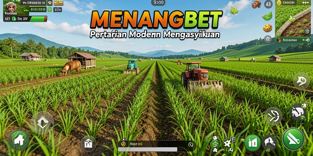 Tampilan gameplay <strong>MENANGBET</strong> dengan aktivitas pertanian yang seru.