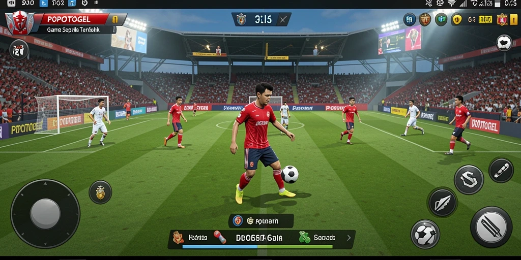 Tampilan gameplay seru dari permainan sepak bola POPOTOGEL.