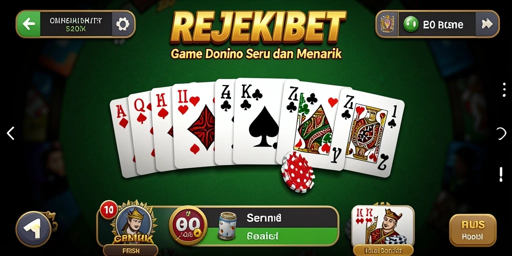 Tampilan gameplay seru dalam permainan Domino REJEKIBET.