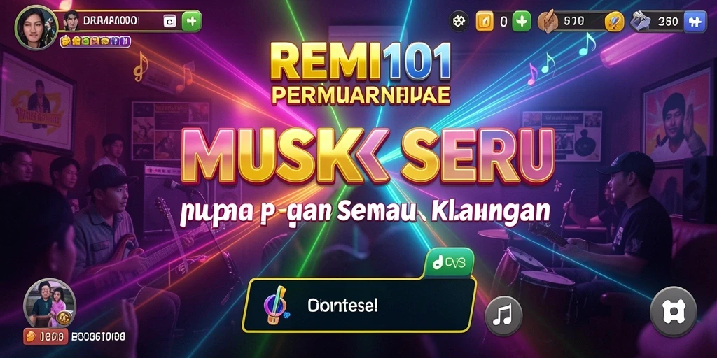 Tampilan gameplay menarik dari REMI101 dengan berbagai genre musik.