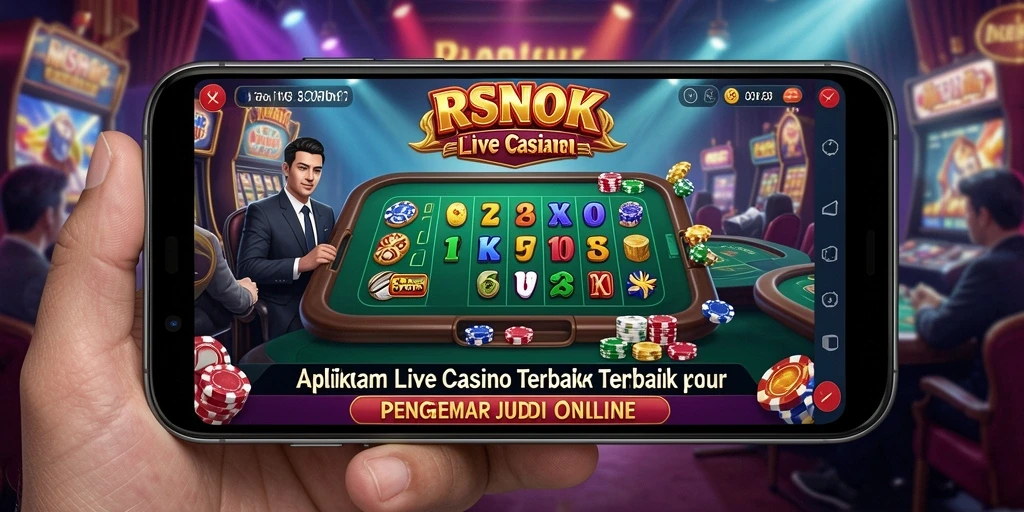 Screenshot menunjukkan dealer langsung dalam aksi di RSNOK Live Casino.