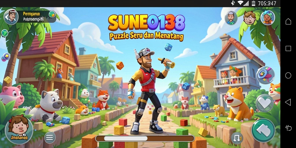 Tampilan gameplay menantang dari SUNEO138 yang penuh warna.
