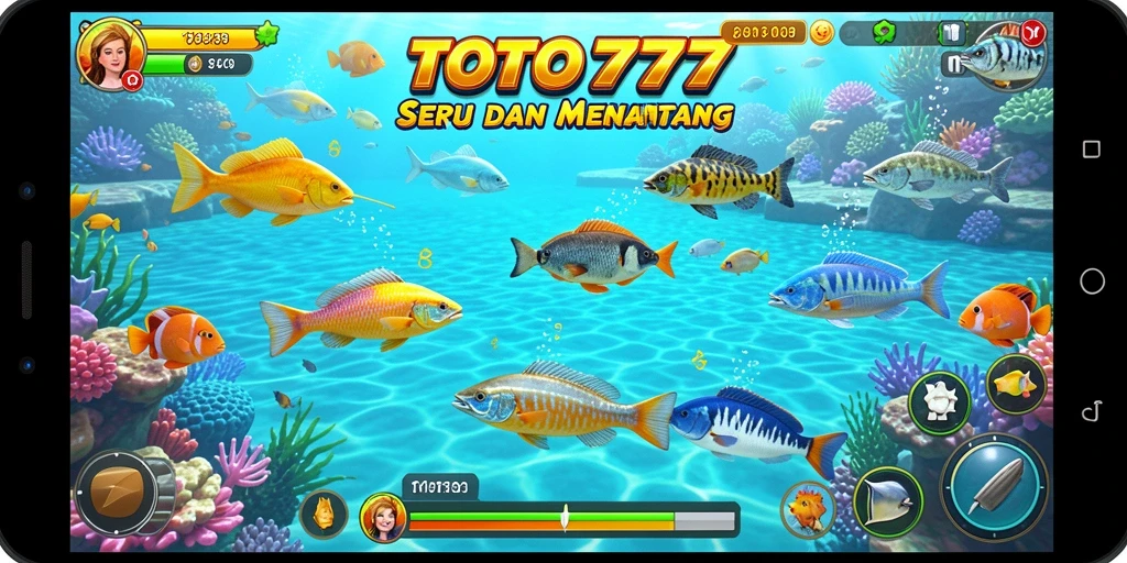 Tampilan gameplay Tembak Ikan di TOTO777 yang seru dan penuh warna.