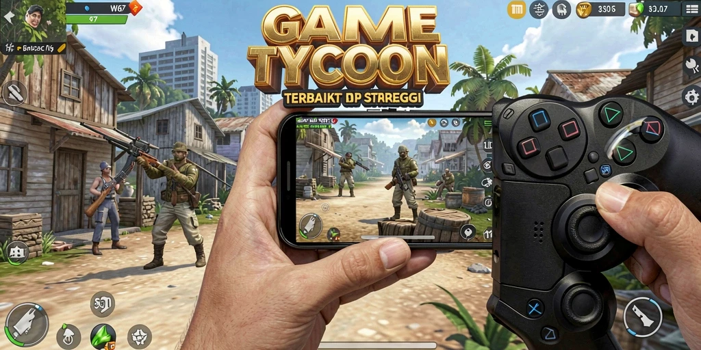 Gameplay W67 menampilkan strategi dan manajemen bisnis yang menarik.